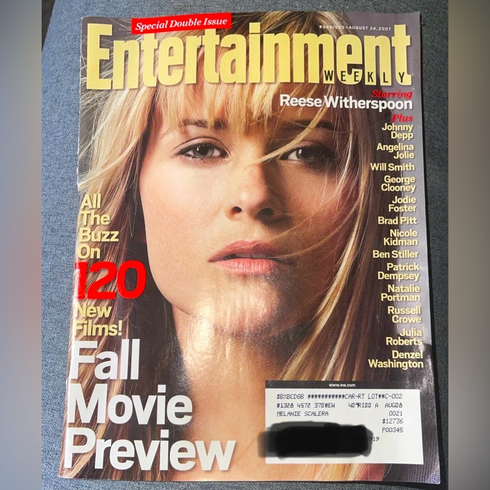 AUGUST 24 2007 ENTERTAINMENT WEEKLY MAGAZINE - REESE WITHERSPOON-Double Edition